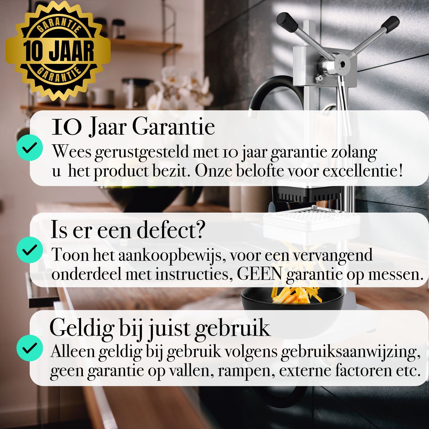 Garantievoorwaarden patat bakken zelf