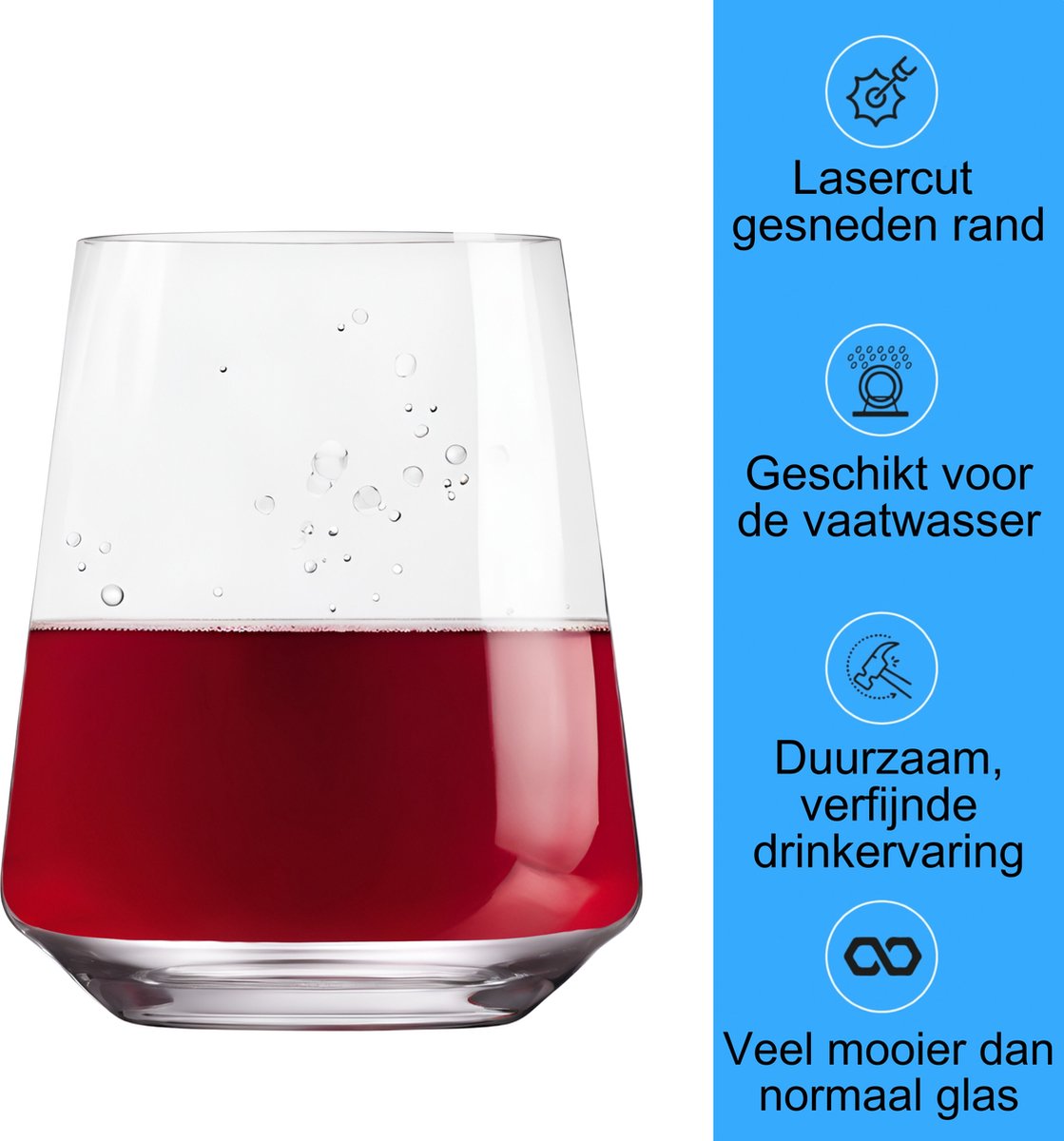 TEN® Elite Wijnglas zonder Voet 510ml