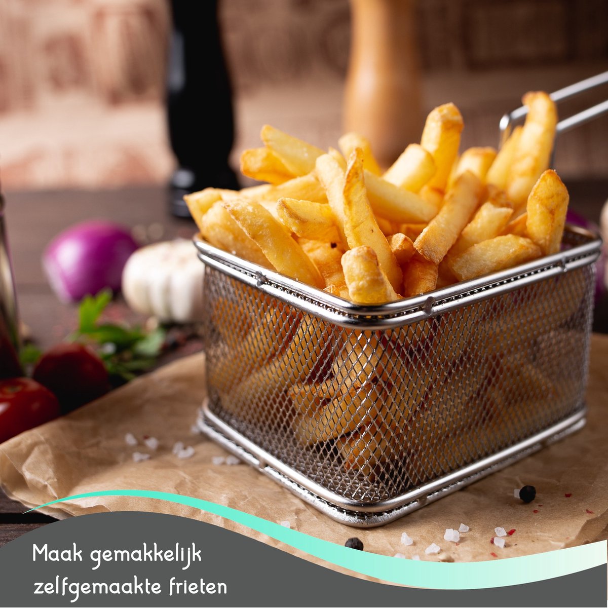 TEN® Frietsnijder XXL - Professionele patatsnijder met drie opzetstukken