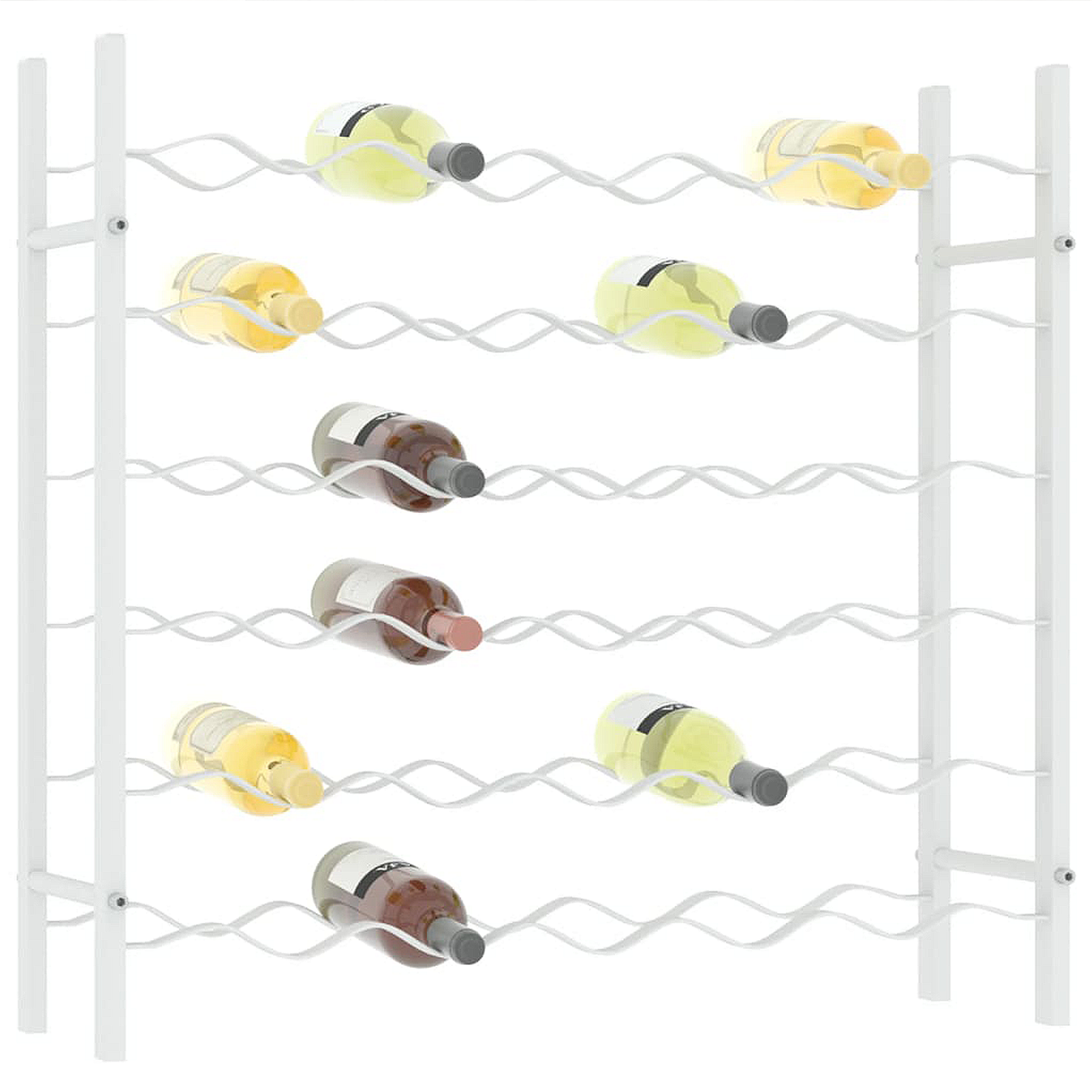 Wijnrek zilver met flessen