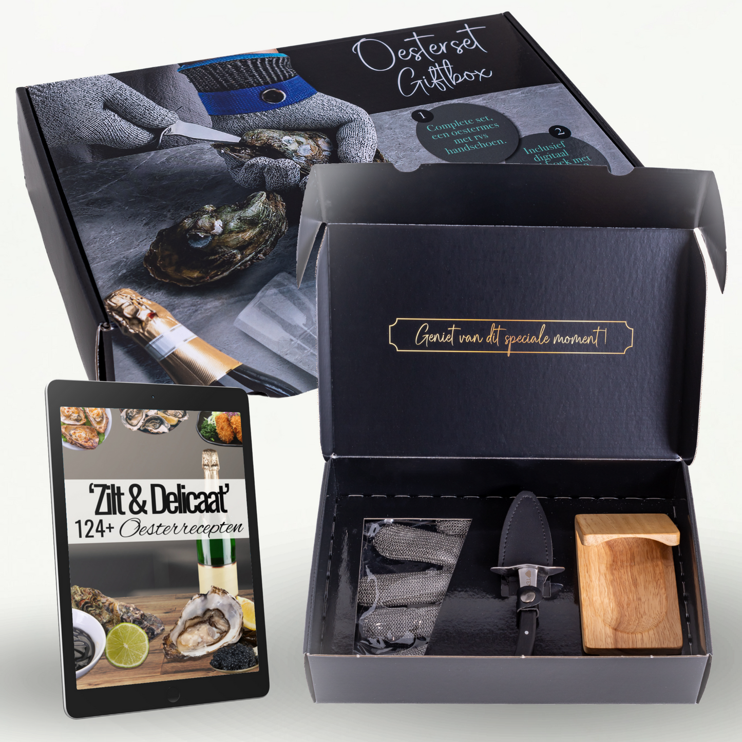 TENĀ® - Giftbox Oester Zwart + Oesterplaatje - Tenkitchen.store