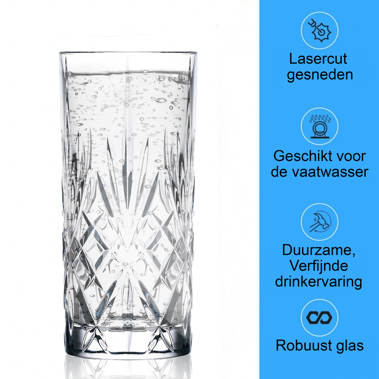 TEN® Longdrinkglas 360ml + 112 COCKTAILRECEPTEN - Timeless Glazen - Tenkitchen.store