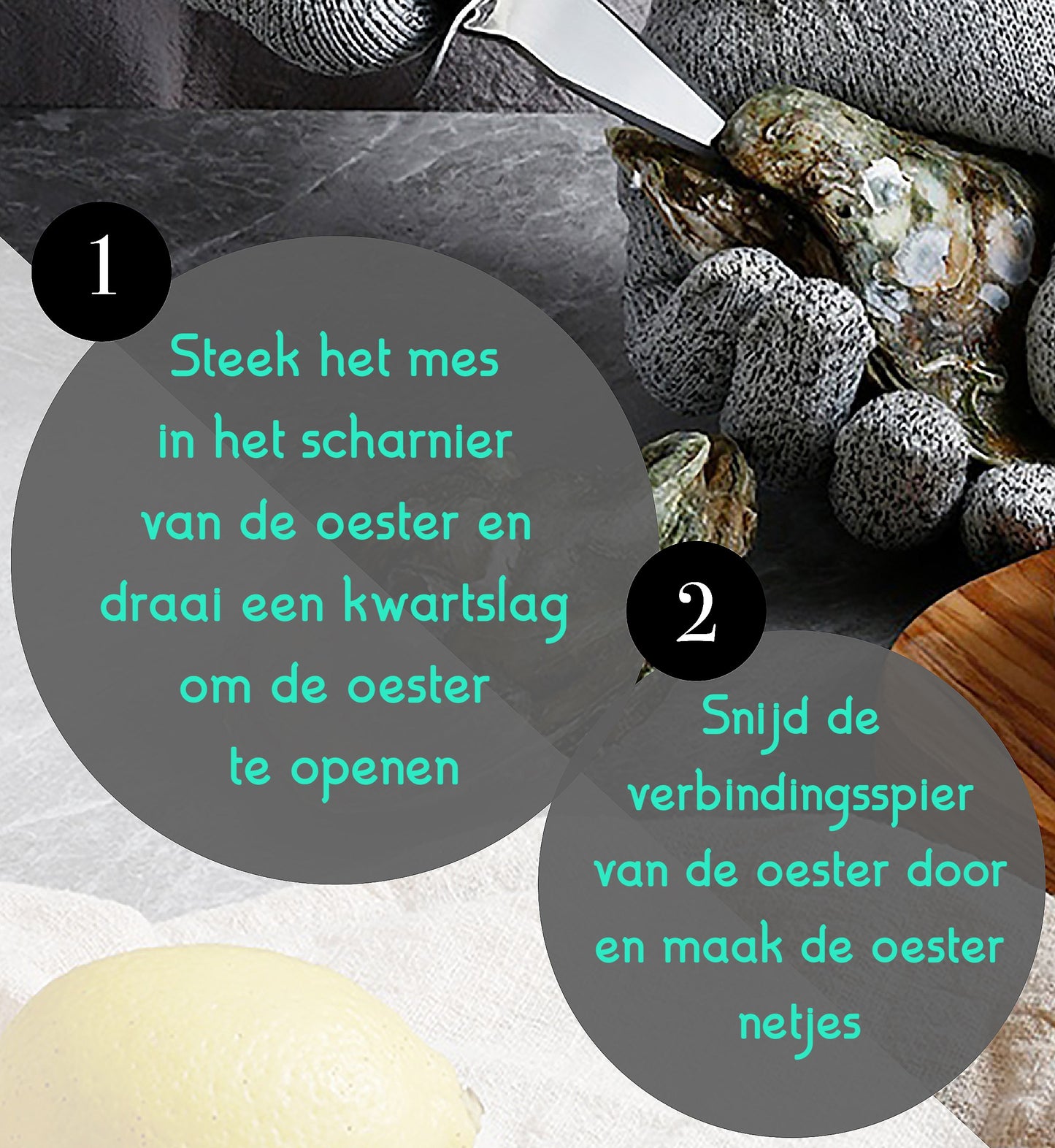 Oestermes en Handschoenen - Geel