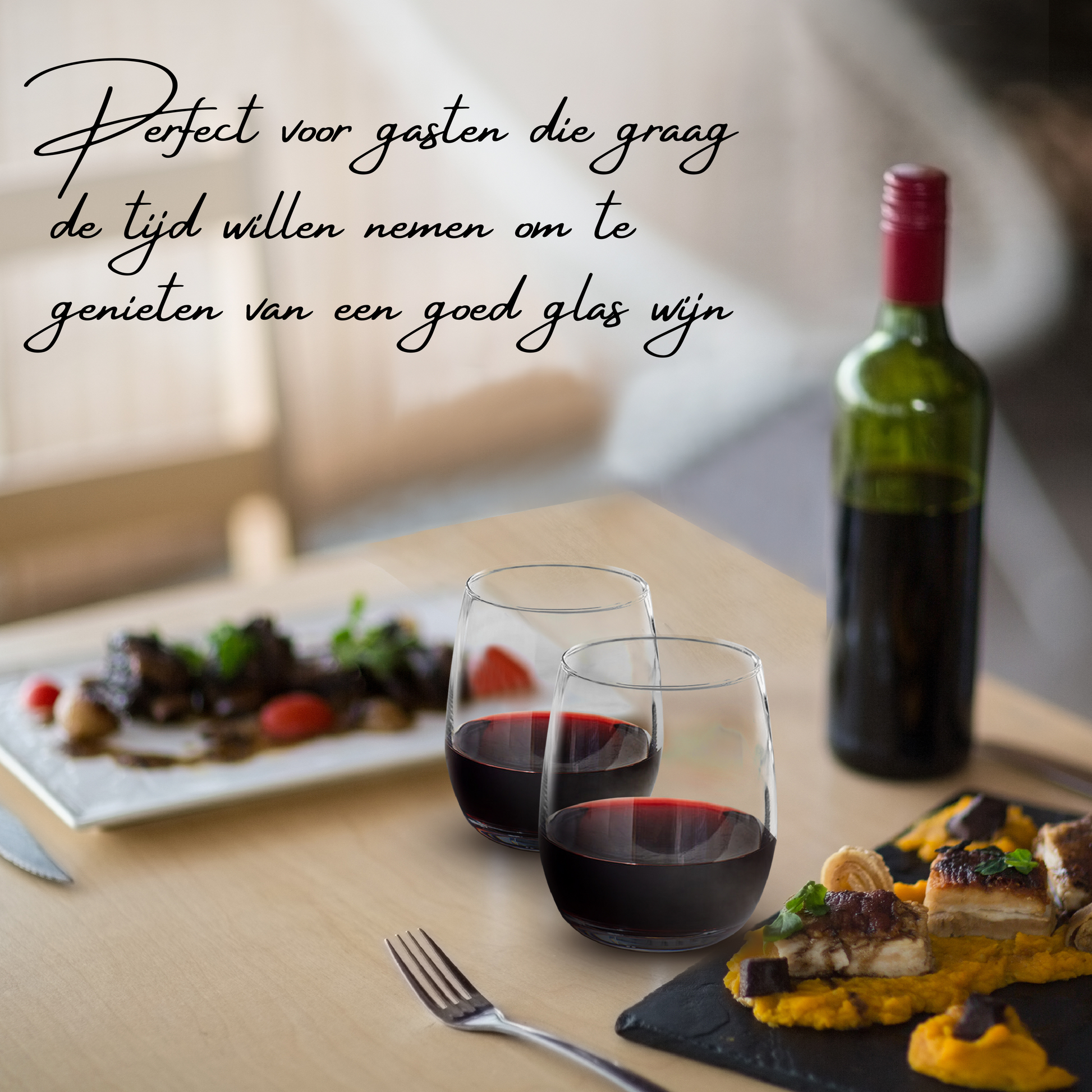 TEN® - Wijnglas zonder Voet 390ML - Wijn Drinken - Tenkitchen.store