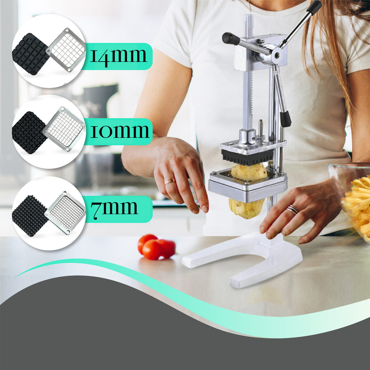 TEN® - Frietsnijder XXL - Frites zelf bakken - RVS