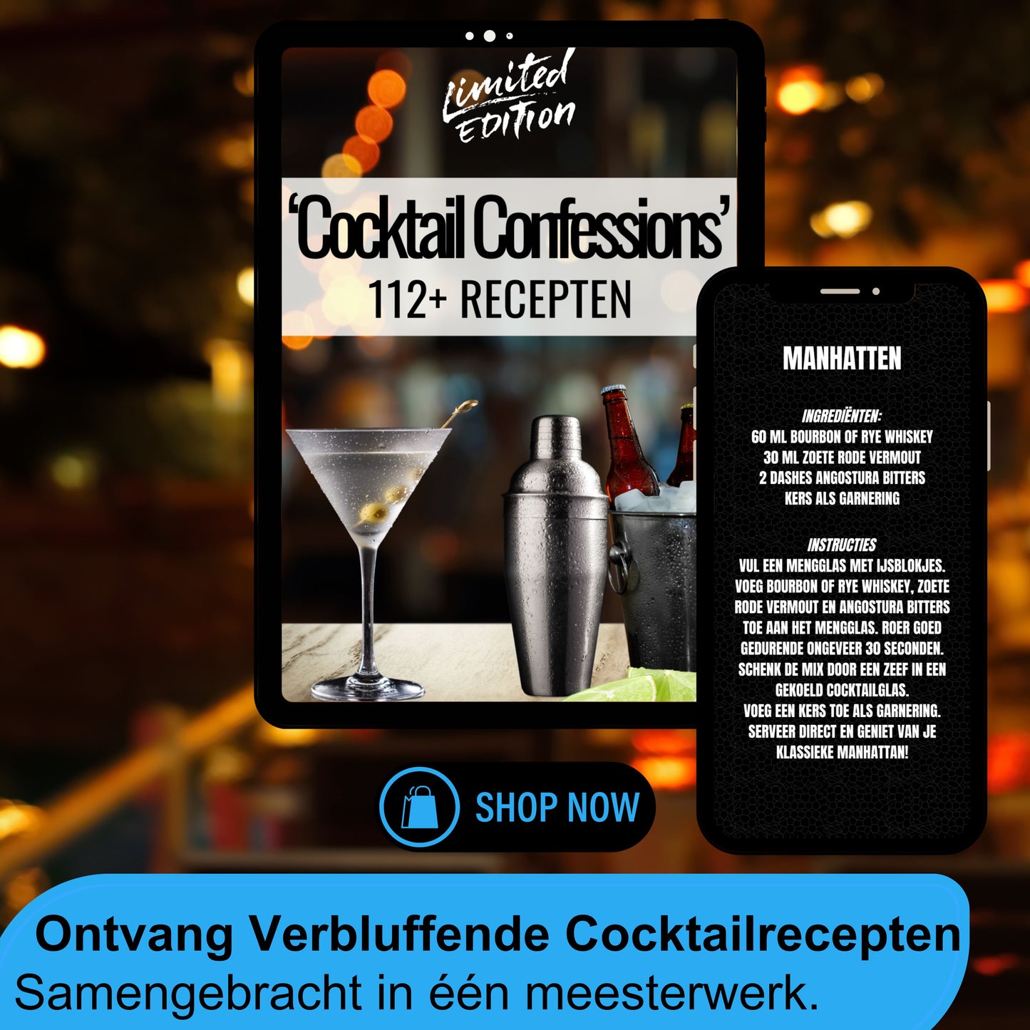 TEN® Longdrinkglas 360ml + 112 COCKTAILRECEPTEN - Timeless Glazen - Tenkitchen.store