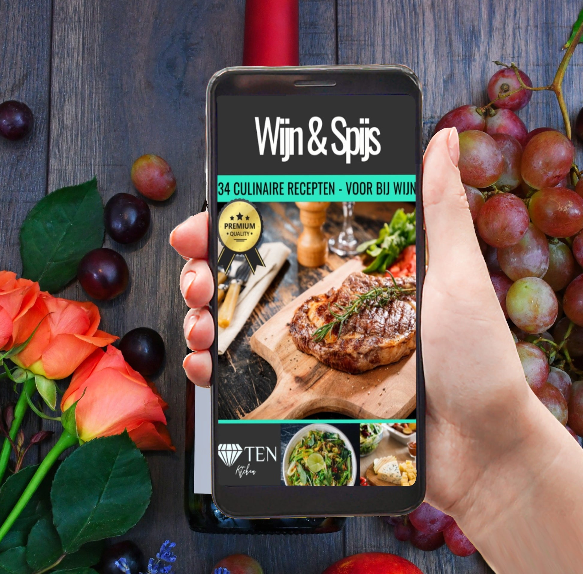 TEN® - Wijnglas zonder Voet 390ML - Wijn Drinken - Tenkitchen.store