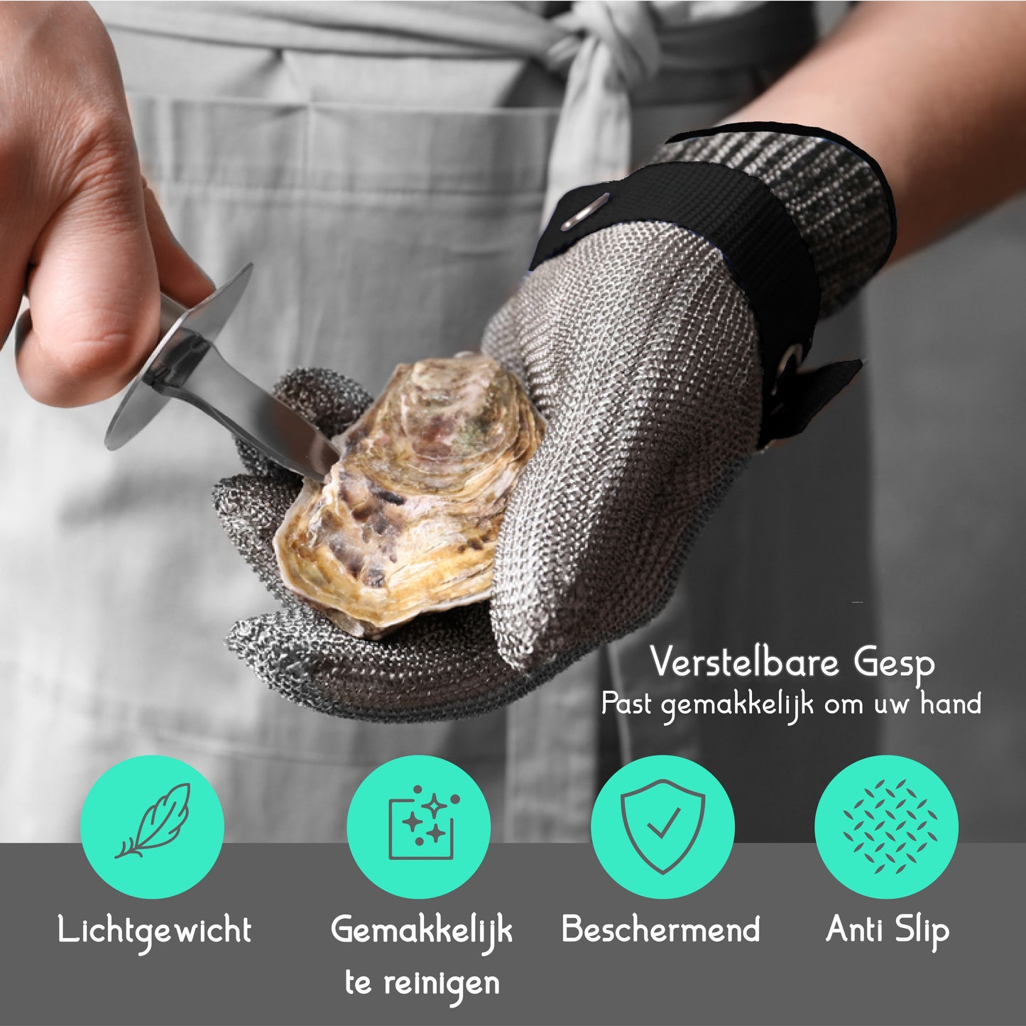 TEN® Oesterhandschoen met Binnenhandschoen van rvs