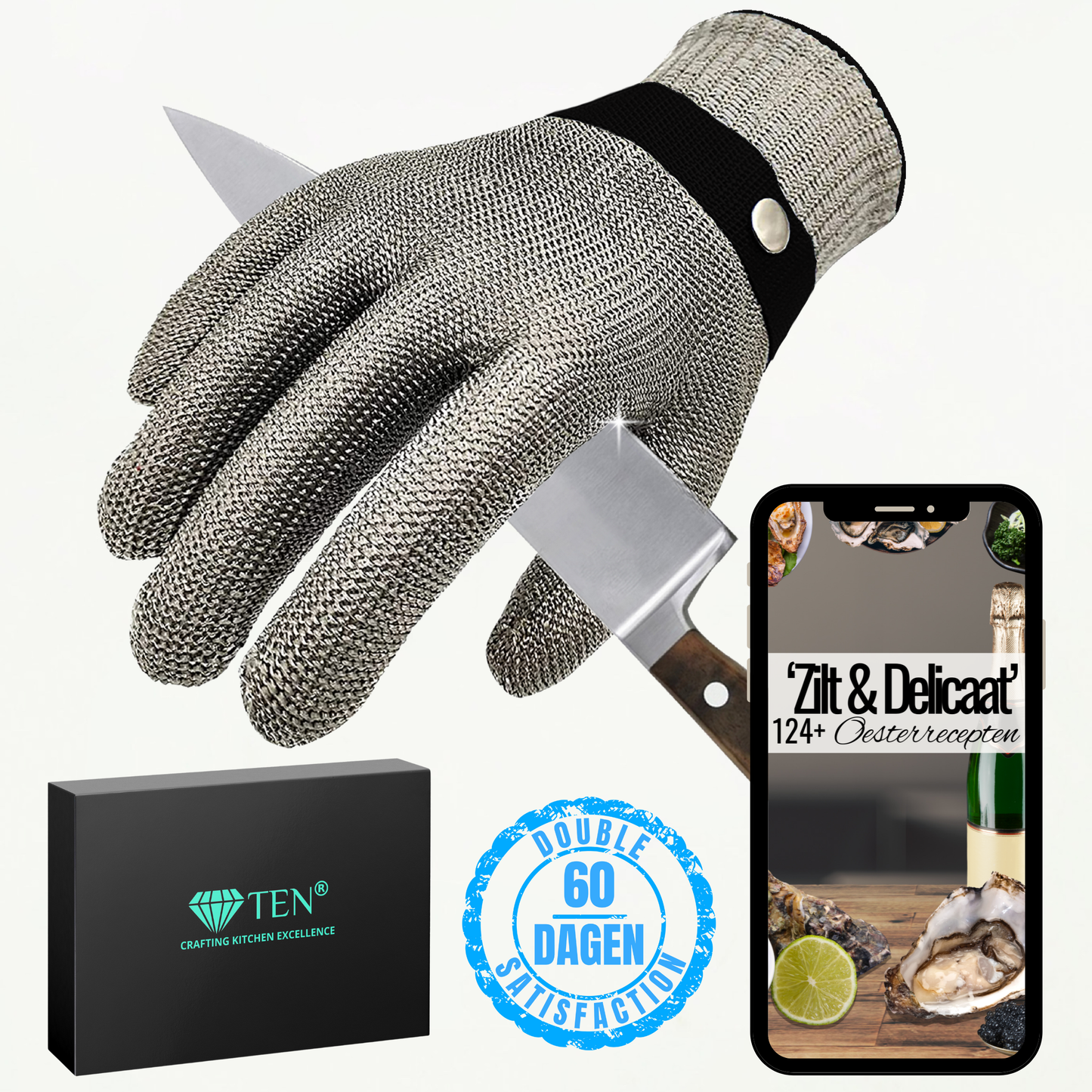 TEN® Oesterhandschoen - Veilig Openen van Oesters