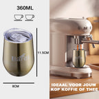 Bardi Thermosbekers 0,3L RVS goud set -  incl. deksels - dubbelwandig