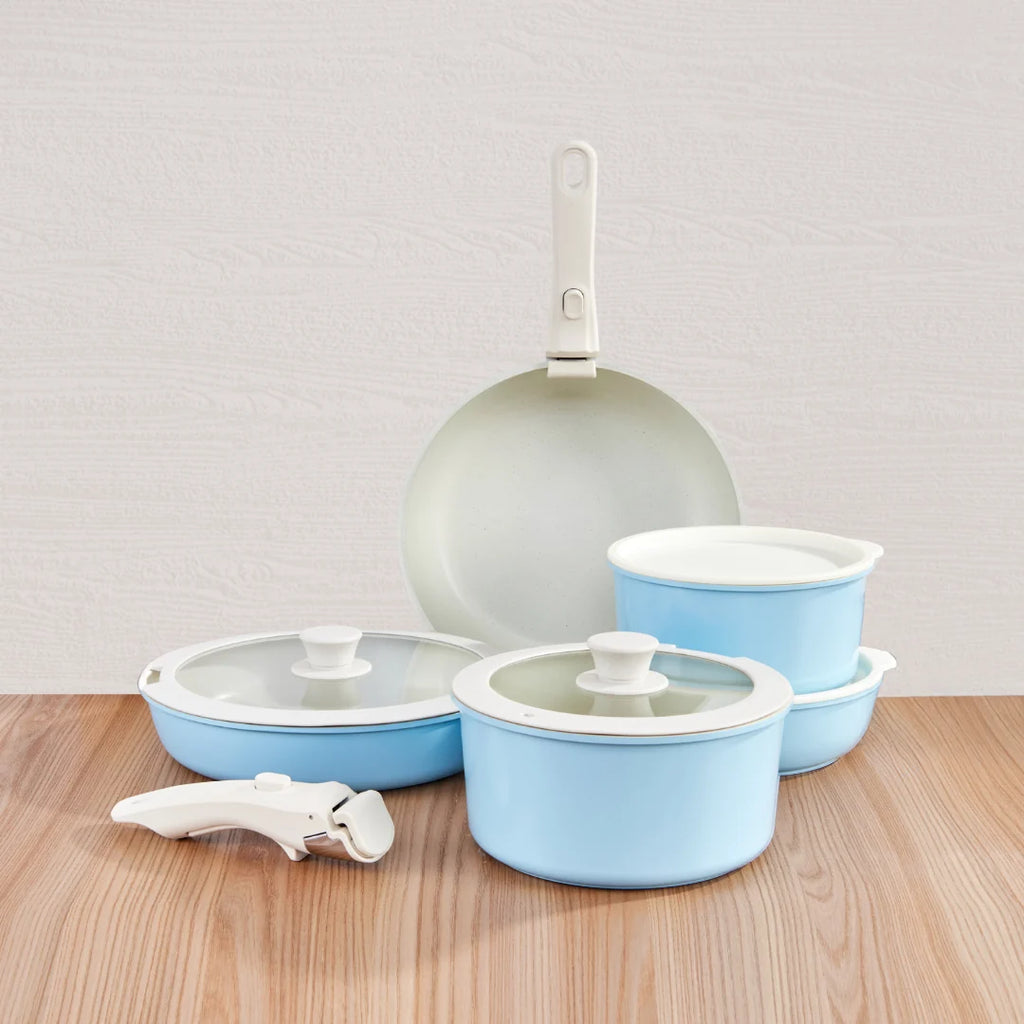 Keramische Pannenset - Sky Blue
