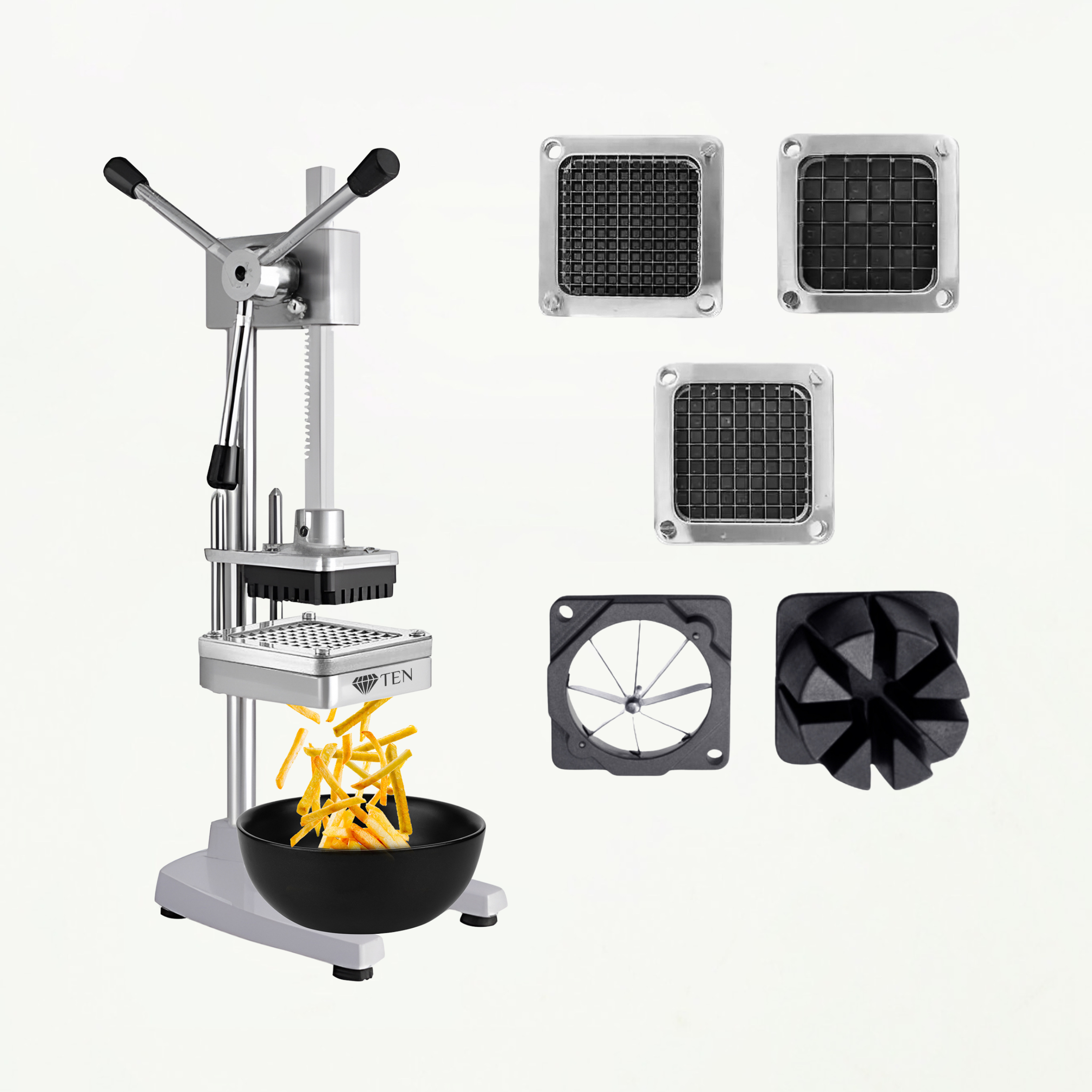 TEN® - Frietsnijder XXL - Frites zelf bakken - RVS
