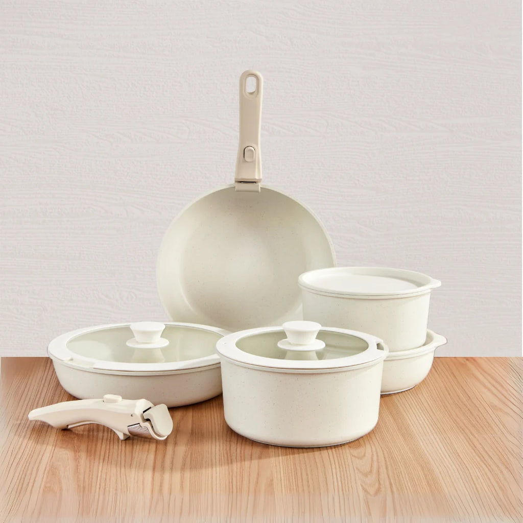Keramische Pannenset – Crème