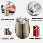 Bardi Thermosbekers 0,3L RVS goud set -  incl. deksels - dubbelwandig