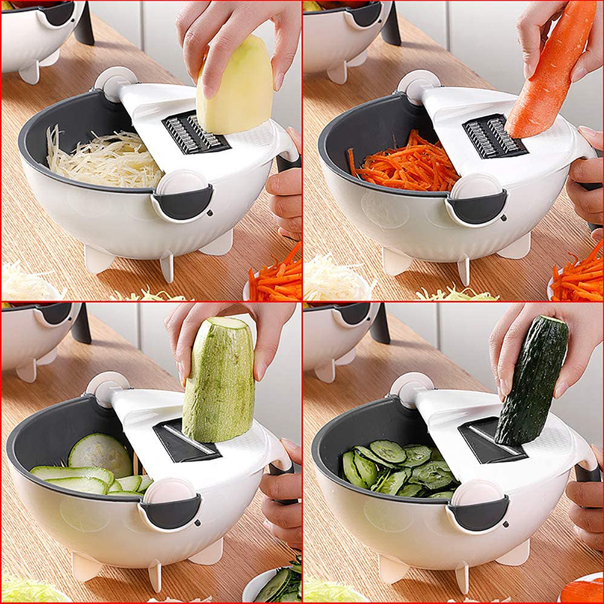 Multifunctionele Groentesnijder met Verwisselbare Messen - Tenkitchen.store