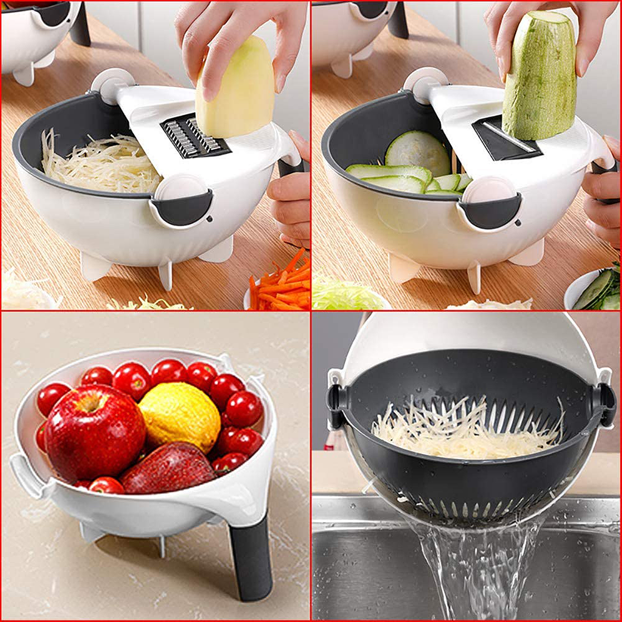 Multifunctionele Groentesnijder met Verwisselbare Messen - Tenkitchen.store