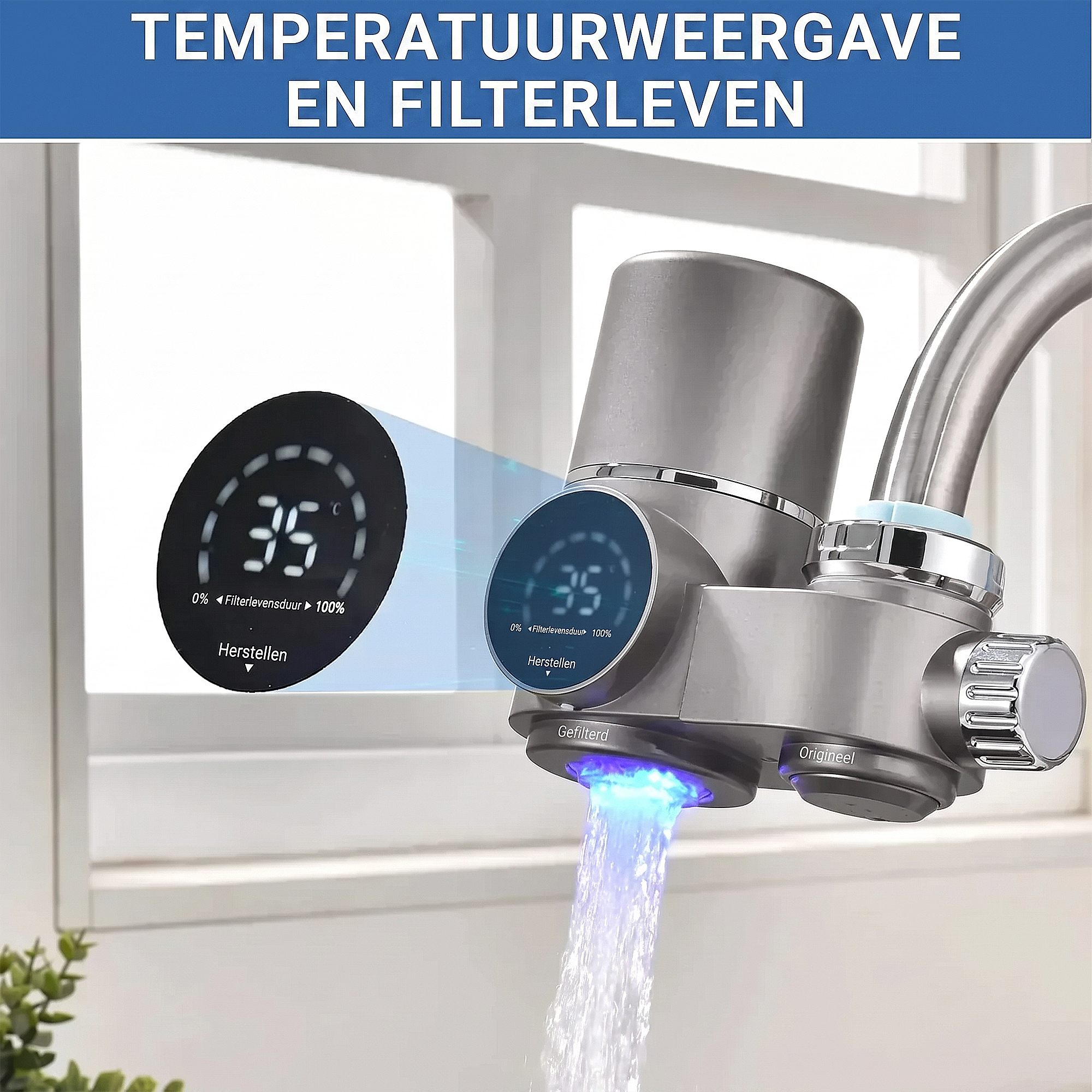 Kraanwaterfilter Met LED Scherm - Tenkitchen.store