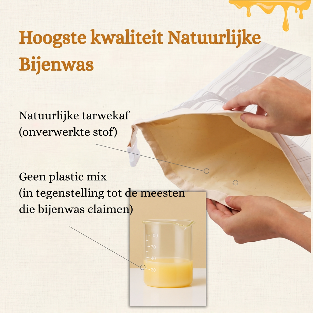 TEN® Broodzakken van 100% katoen met bijenwas