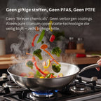 Titanium Gehamerde Pan + Deksel