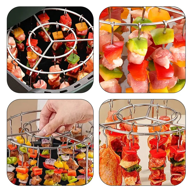 Air Fryer Skewer Rack, Round Grill with Stainless Steel🍢