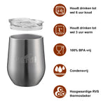 Bardi Thermosbekers 0,3L RVS set -  incl. deksels - dubbelwandig
