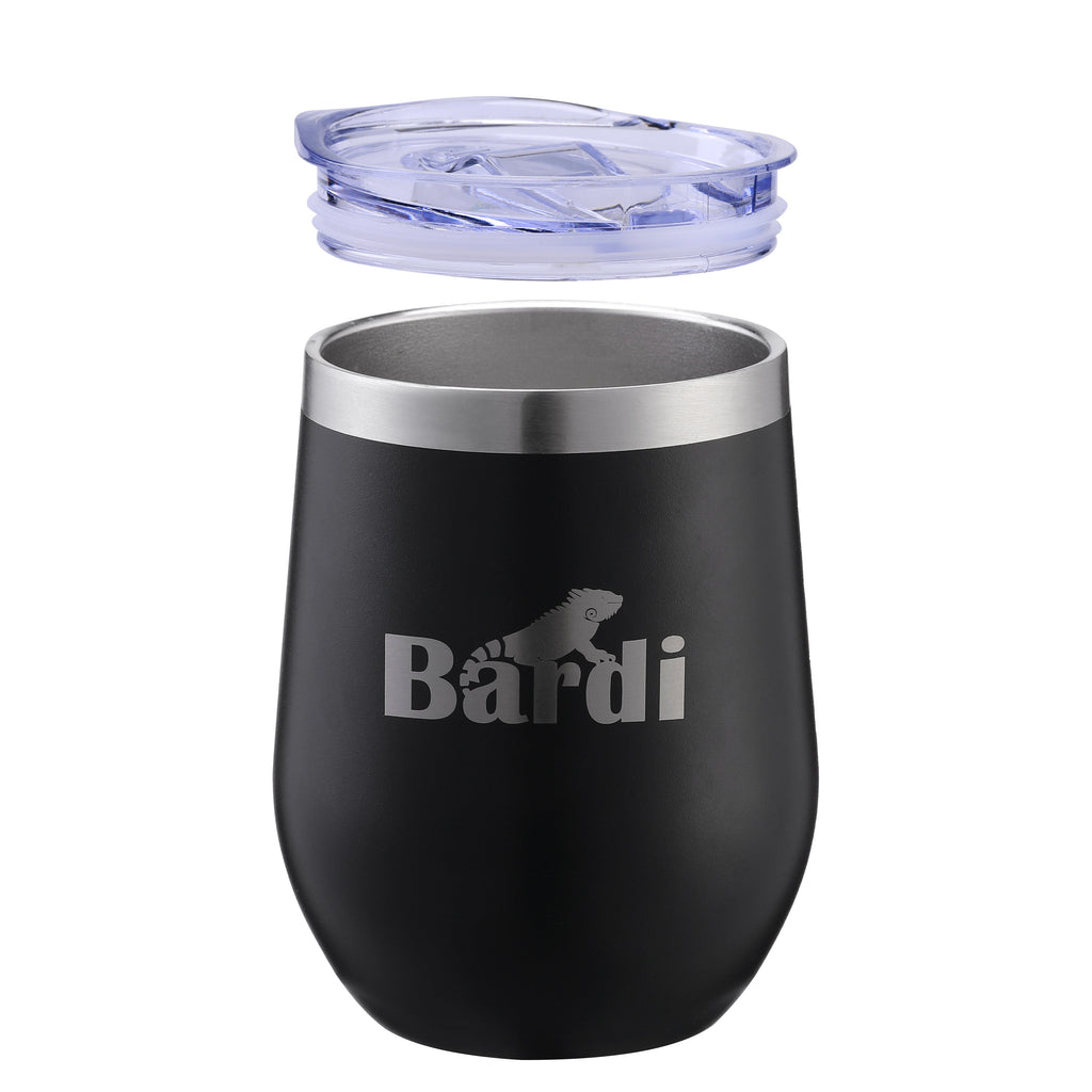 Bardi Thermosbekers 0,3L RVS zwart set -  incl. deksels - dubbelwandig