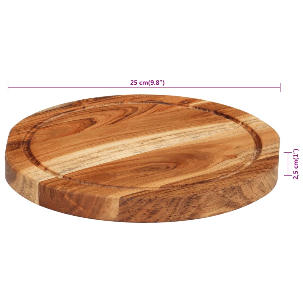 Hakblok Ø 25x2,5 cm massief acaciahout - Tenkitchen.store