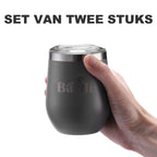 Bardi Thermosbekers 0,3L RVS grijs set -  incl. deksels - dubbelwandig