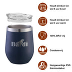 Bardi Thermosbekers 0,3L RVS blauw set -  incl. deksels - dubbelwandig