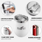 Bardi Thermosbekers 0,3L RVS wit set -  incl. deksels - dubbelwandig