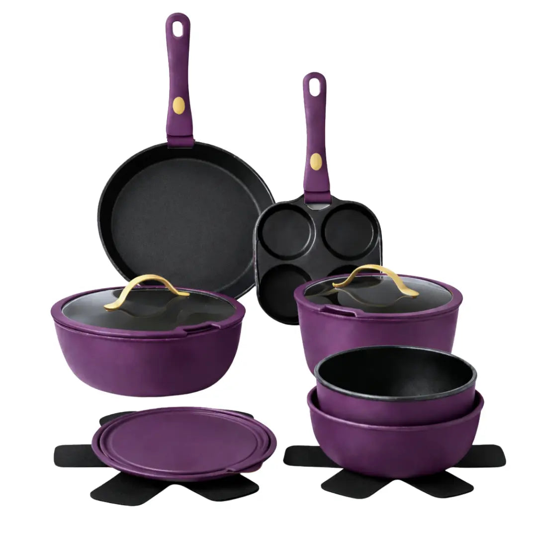 Keramische Pannenset – Gouden Details