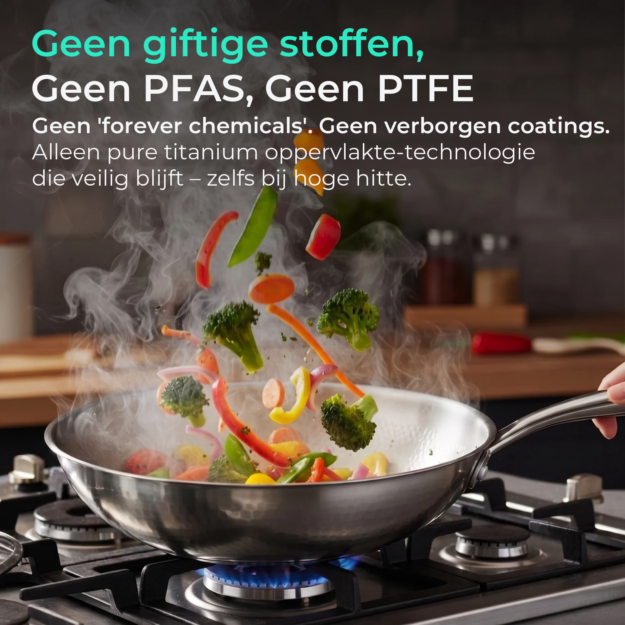 TEN® Gehamerde Titanium Pan