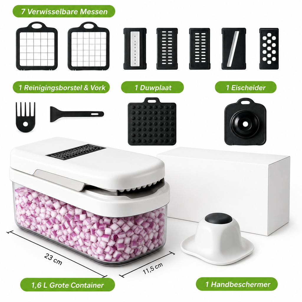 TEN® Groentesnijder - RVS & BPA-Vrij  - 11 in 1