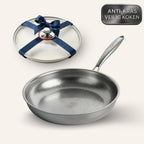 Titanium Gehamerde Pan + Deksel