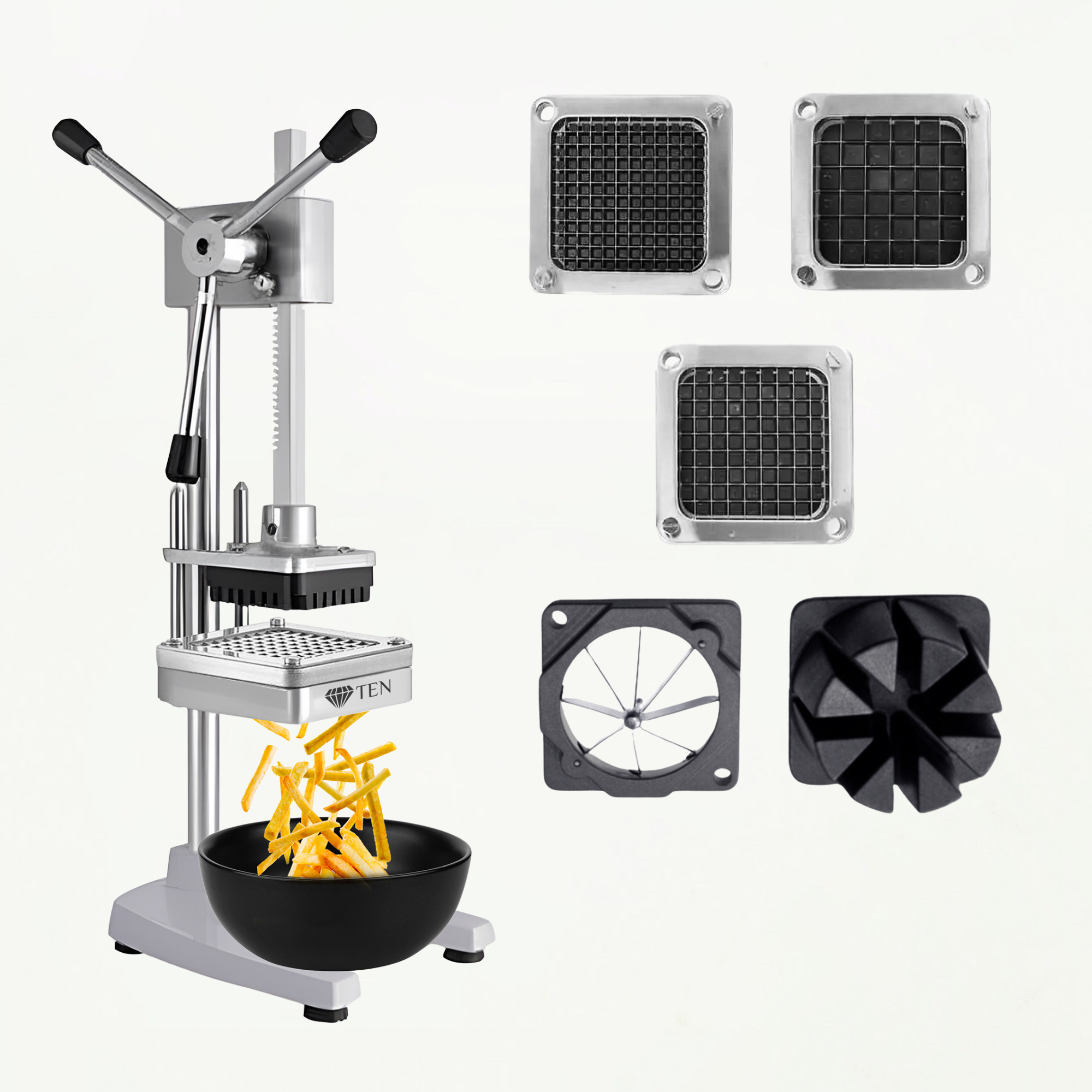 TEN® - Frietsnijder XXL - Frites zelf bakken - RVS