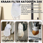 50 katoenen filterzakjes voor eenmalig gebruik, katoenen kraanfilterzakjes met 10 bevestigingsbandjes 💧 - Tenkitchen.store