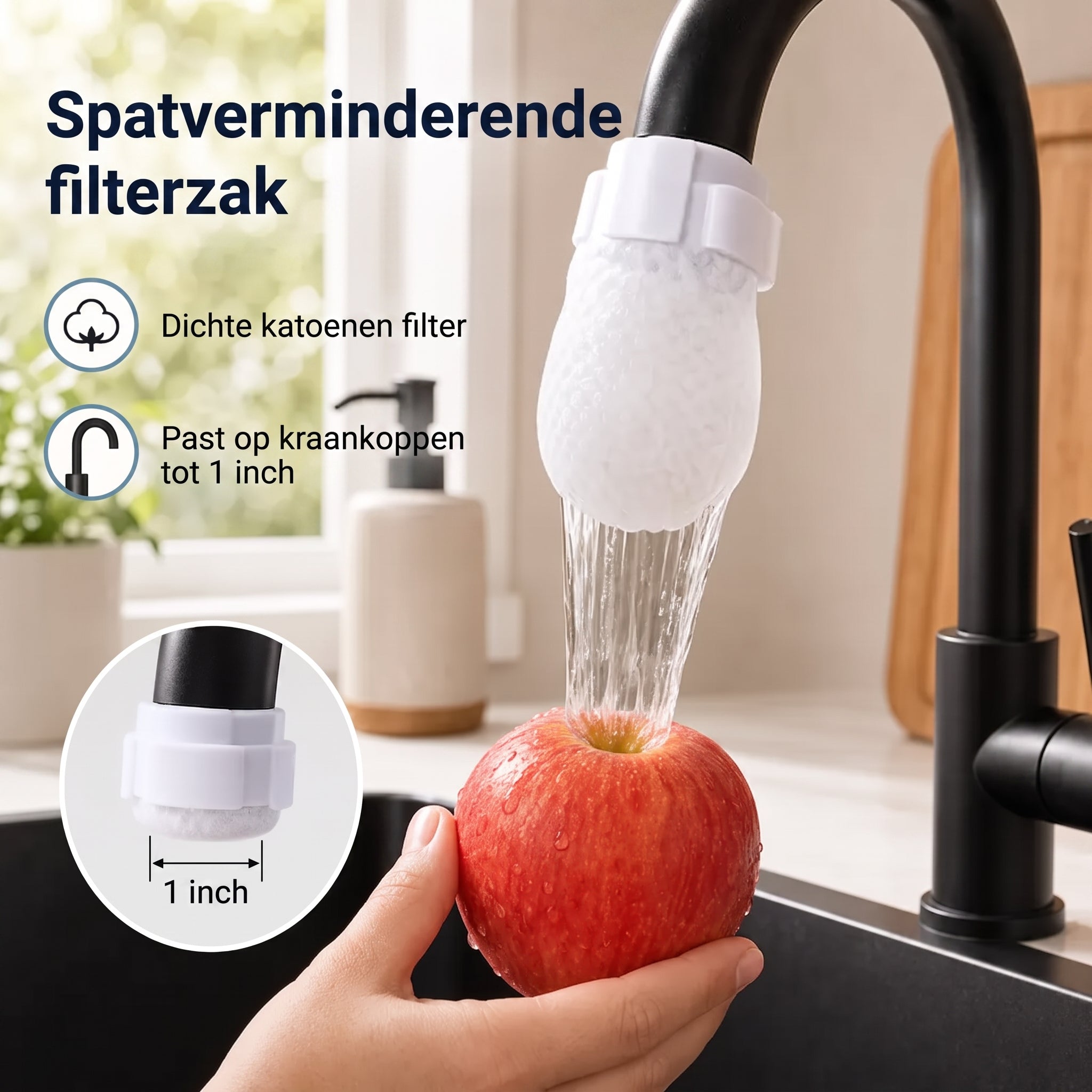 50 katoenen filterzakjes voor eenmalig gebruik, katoenen kraanfilterzakjes met 10 bevestigingsbandjes 💧 - Tenkitchen.store