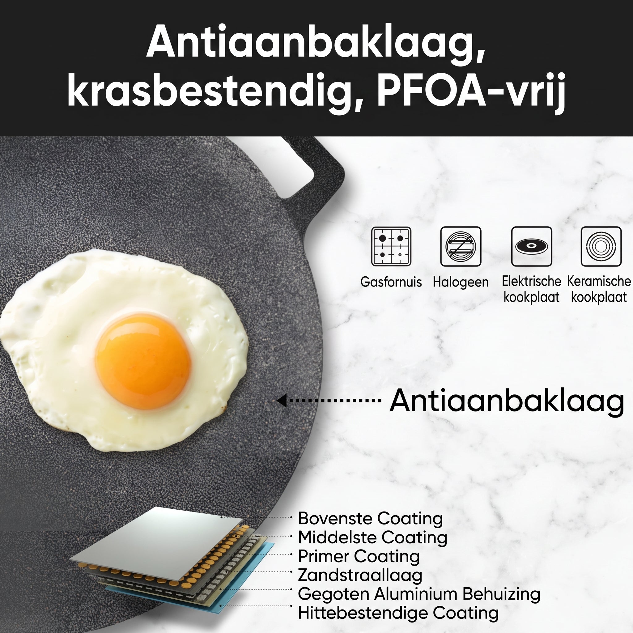 TEN® Duurzame Antiaanbak Grillpan - Tenkitchen.store