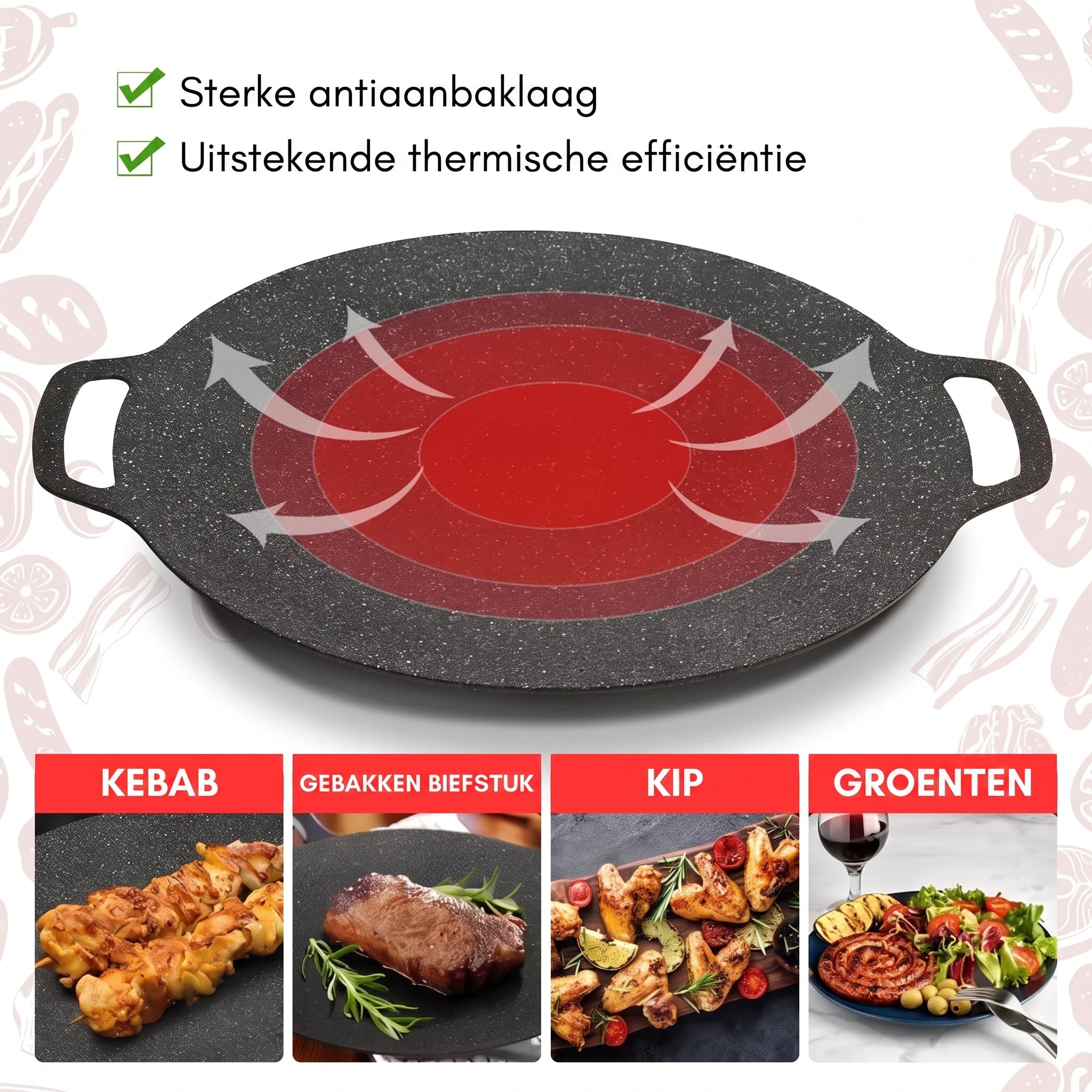 TEN® Duurzame Antiaanbak Grillpan - Tenkitchen.store