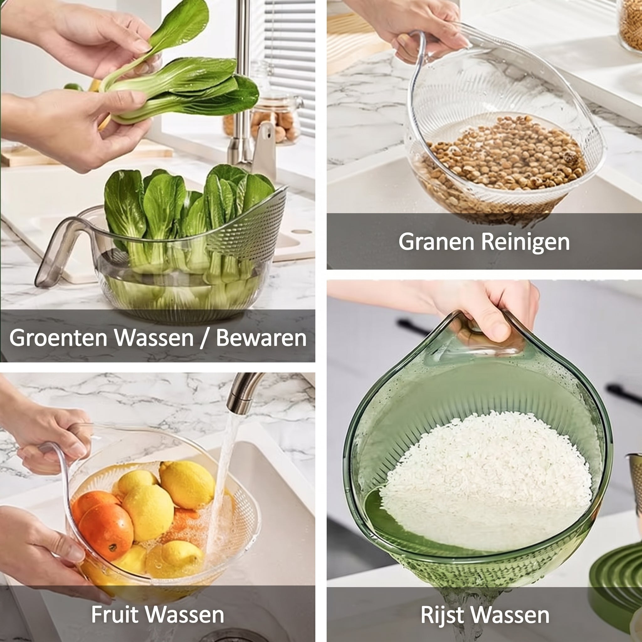 TEN® Vergietkom met handvat