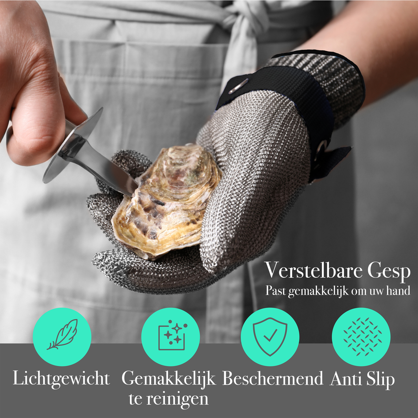 TEN® Oesterhandschoen - Veilig Oesters Openen