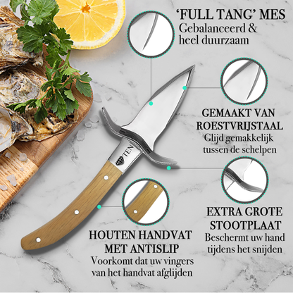 TEN® Oestermes Geel - Perfect voor Openen Oester - Tenkitchen.store