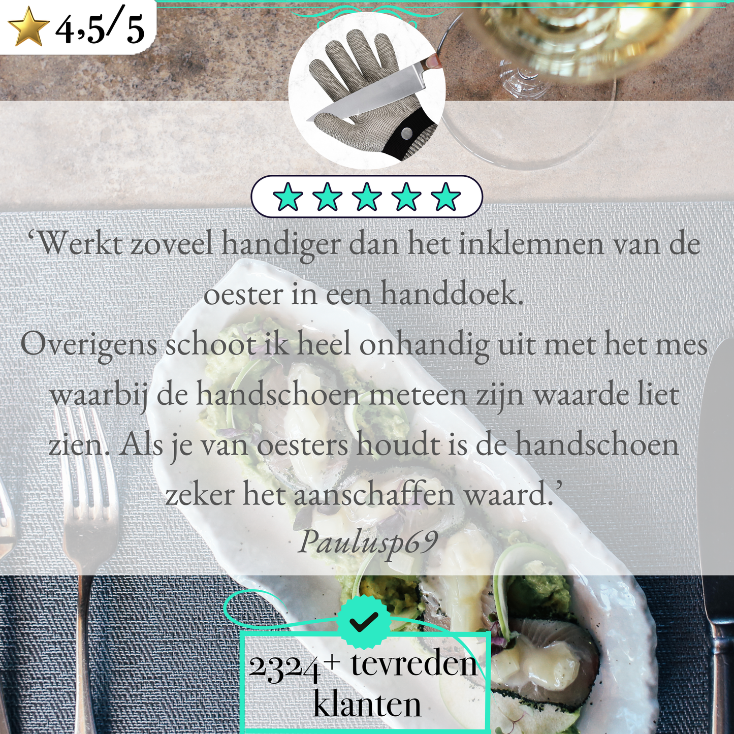 TEN® Oesterhandschoen - Veilig Oesters Openen