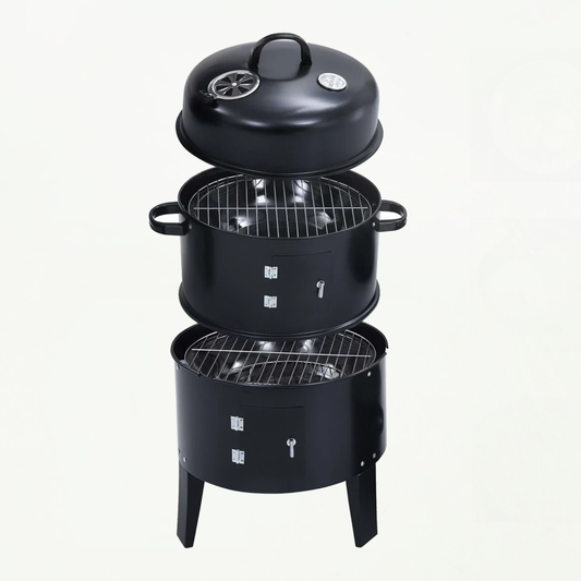 Houtskoolroker barbecue grill 3 in 1 - 40x80 cm - Tenkitchen.store