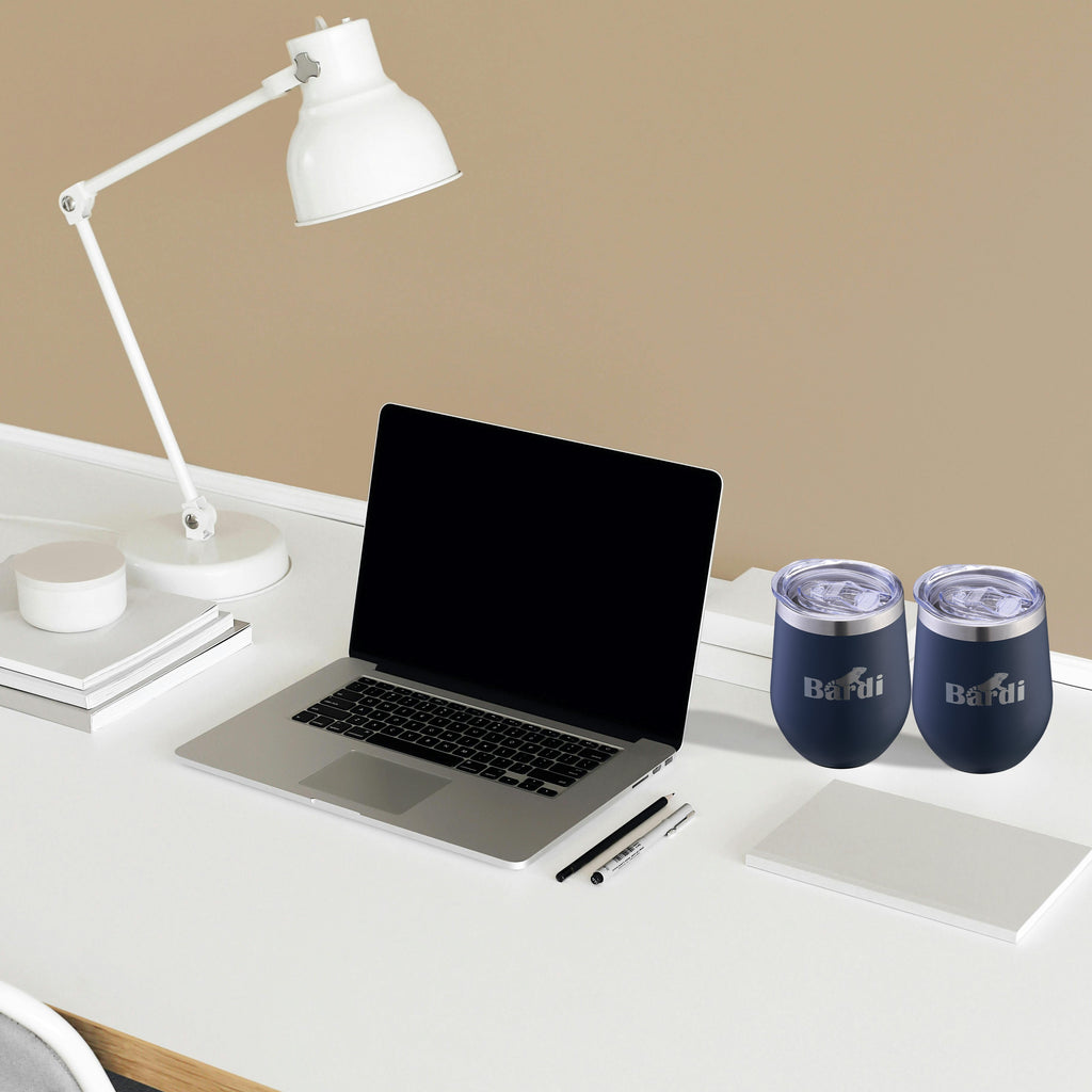 Bardi Thermosbekers 0,3L RVS blauw set -  incl. deksels - dubbelwandig
