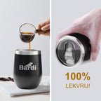 Bardi Thermosbekers 0,3L RVS zwart set -  incl. deksels - dubbelwandig