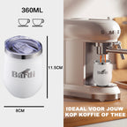 Bardi Thermosbekers 0,3L RVS wit set -  incl. deksels - dubbelwandig