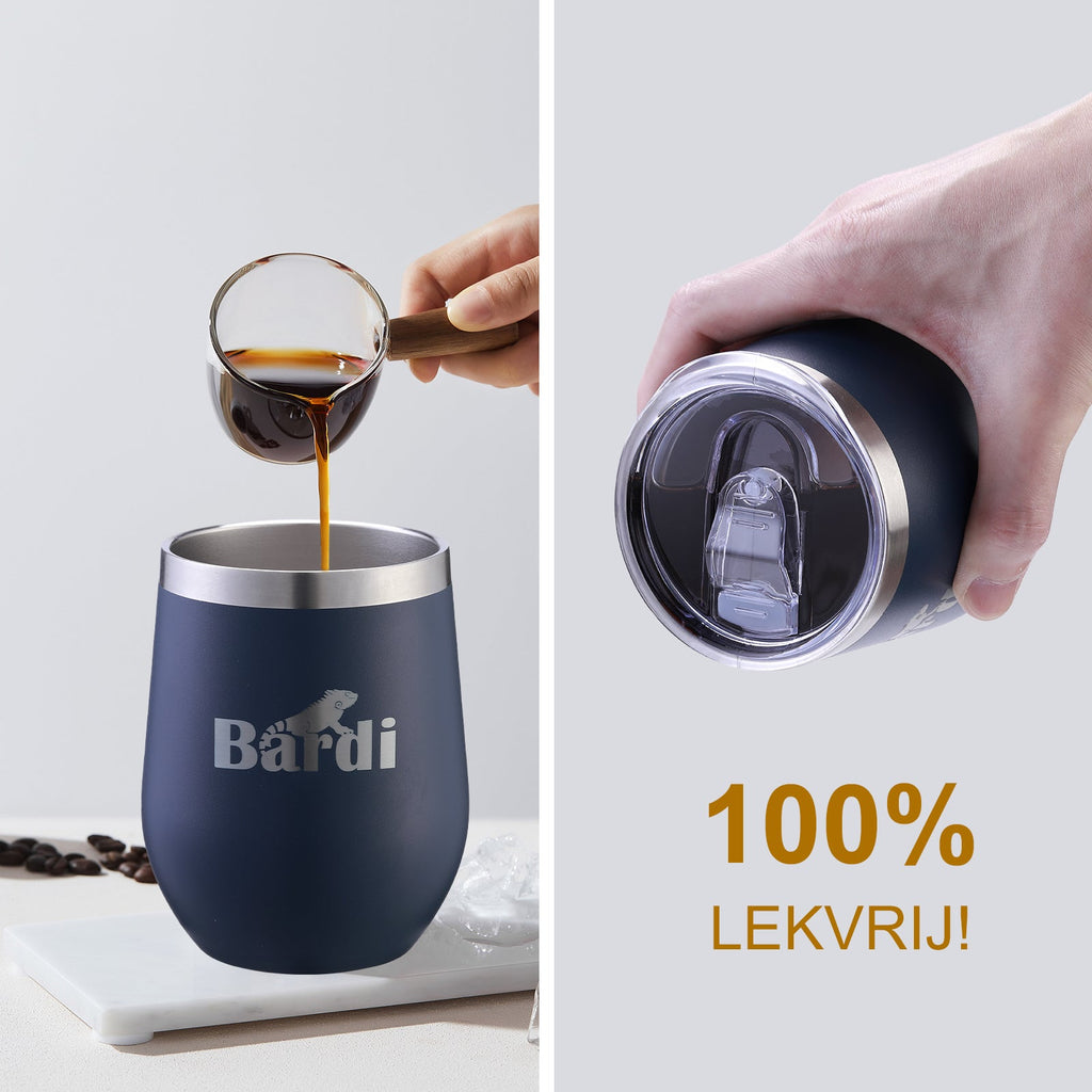 Bardi Thermosbekers 0,3L RVS blauw set -  incl. deksels - dubbelwandig