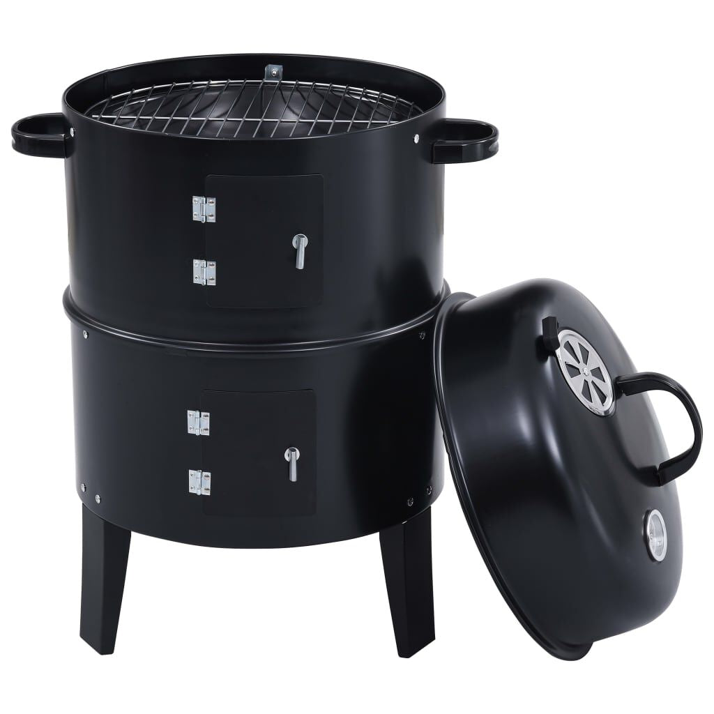 Houtskoolroker barbecue-grill 3-in-1 40x80 cm