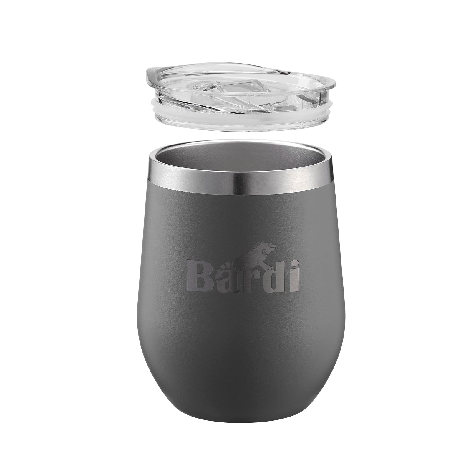 Bardi Thermosbekers 0,3L RVS grijs set -  incl. deksels - dubbelwandig
